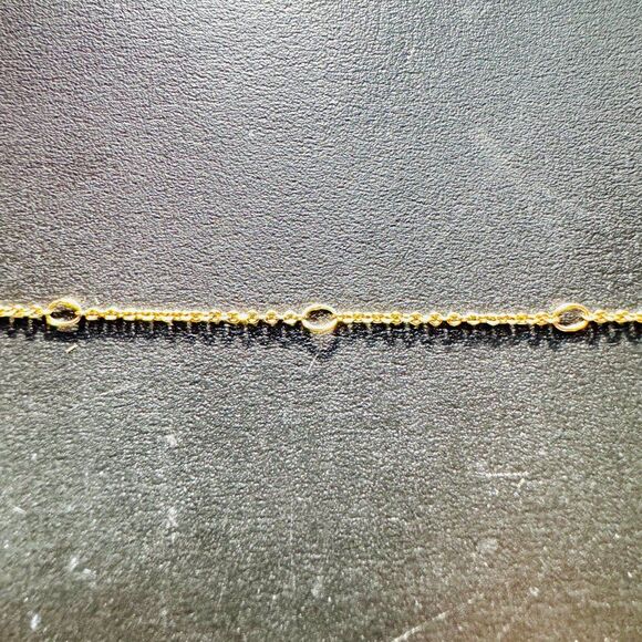 Evil Eye Link Pendant Blue & Clear Rhinestones over Gold Plated Necklace 16-19" - Picture 9 of 10